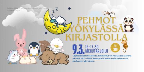 Pehmot yökylässä kirjastossa