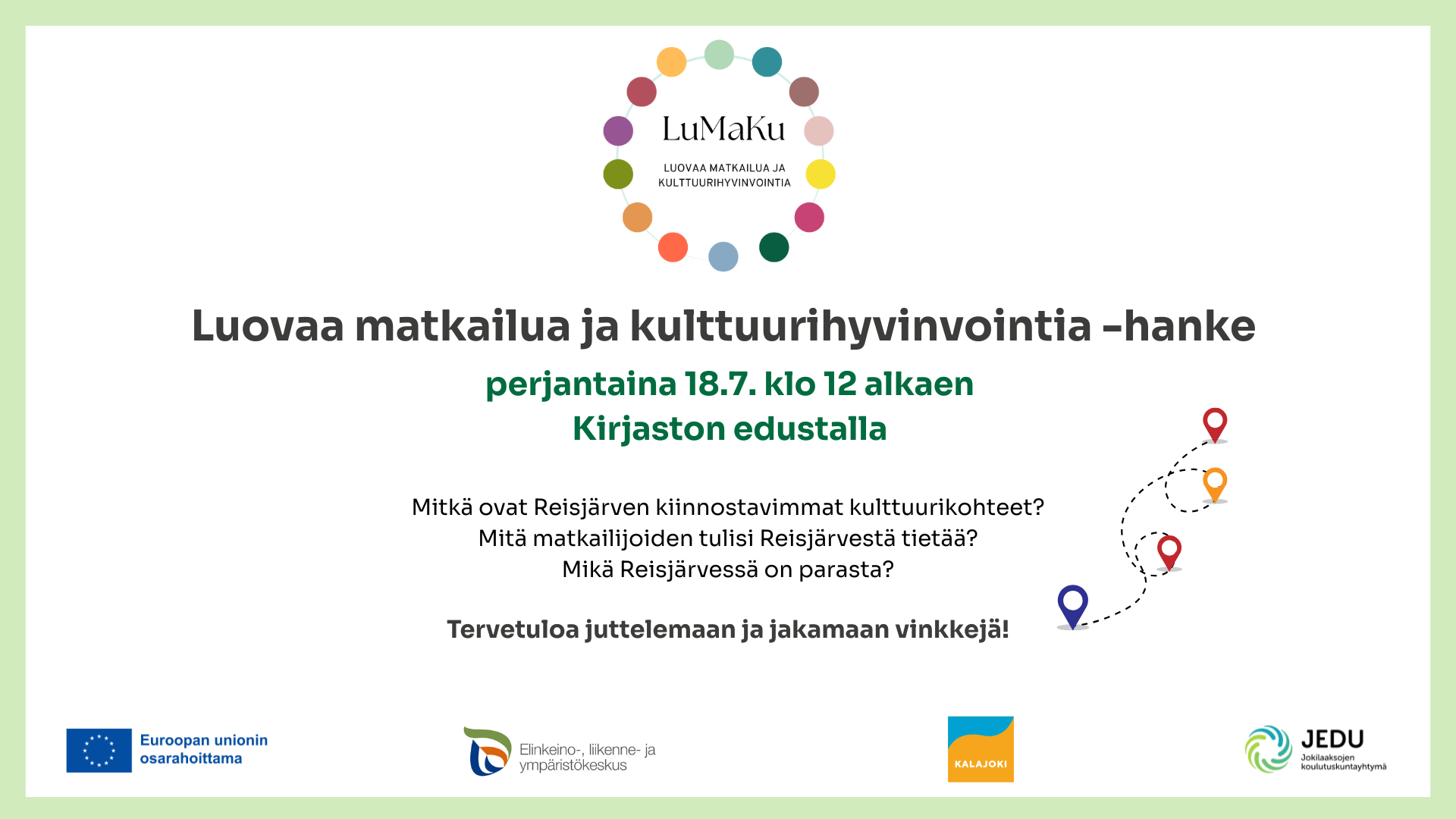 Vinkkaa Reisjärven kulttuuri- ja matkailukohteita